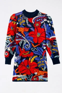 Farm Rio Blue Vintage Forest Sweater Dress 10 Farm Rio Blue Vintage Forest Sweater Dress -Farm Rio Fashion Store 304105 05