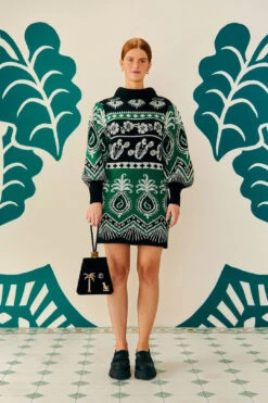 Farm Rio Mystic Scarf Sweater Dress -Farm Rio Fashion Store 304107 01