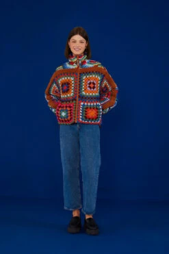 Farm Rio Crochet Colorful Forest Reversible Puffer Jacket 11 Farm Rio Crochet Colorful Forest Reversible Puffer Jacket -Farm Rio Fashion Store 304119 03