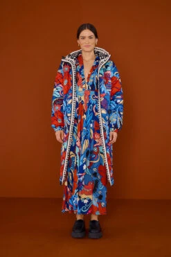 Farm Rio Black Graphic Floral Reversible Puffer Jacket -Farm Rio Fashion Store 304120 02