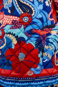 Farm Rio Black Graphic Floral Reversible Puffer Jacket -Farm Rio Fashion Store 304120 06