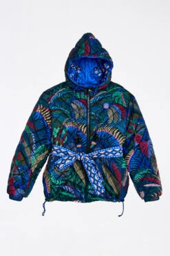 Farm Rio BlackMacaw Forest Reversible Puffer Jacket -Farm Rio Fashion Store 304123 06