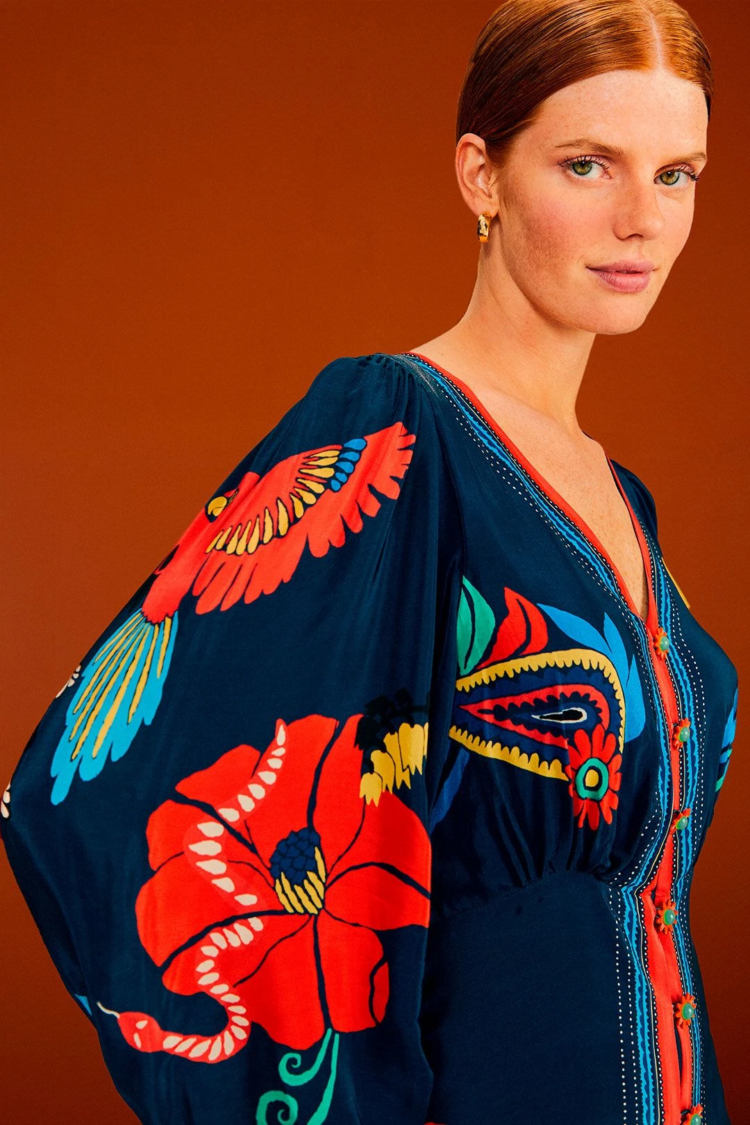 Farm Rio Blue Vintage Forest Midi Dress 5 Farm Rio Blue Vintage Forest Midi Dress - Image 3