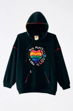 Farm Rio Black Full Of Love Sweatshirt -Farm Rio Fashion Store 304145 05