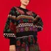 Farm Rio Black Flower Tapestry Embroidered Sweater 1 Farm Rio Black Flower Tapestry Embroidered Sweater -Farm Rio Fashion Store 304175 02