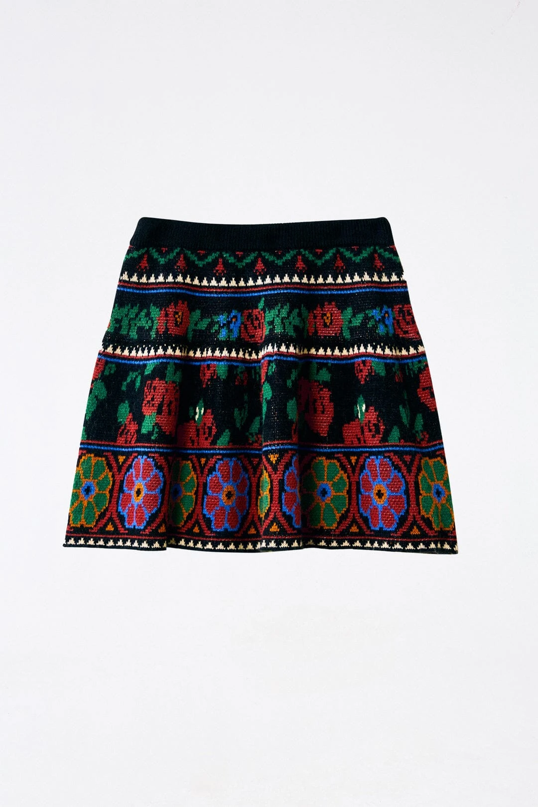 Farm Rio Black Flower Tapestry Sweater Skirt 7 Farm Rio Black Flower Tapestry Sweater Skirt - Image 5