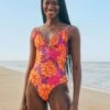 Farm Rio Pink Flowers Garden One Piece Swimsuit -Farm Rio Fashion Store 304286 01