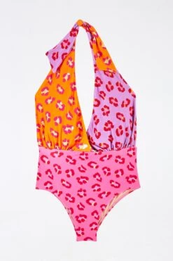 Farm Rio Maxi Leopard Patch Plunge One Piece Swimsuit -Farm Rio Fashion Store 304301 05