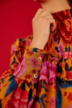 Farm Rio Yellow Floral Dream Blouse -Farm Rio Fashion Store 304566 04 1