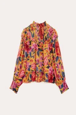 Farm Rio Yellow Floral Dream Blouse -Farm Rio Fashion Store 304566 06