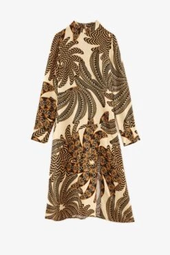 Farm Rio Sand Yawanawa Vanahu Lenzing™ Ecovero™ Viscose Midi Dress -Farm Rio Fashion Store 304582 05