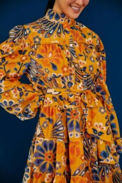 Farm Rio Yellow Pineapple Flowers Mini Dress -Farm Rio Fashion Store 304585 03