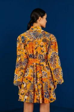 Farm Rio Yellow Pineapple Flowers Mini Dress -Farm Rio Fashion Store 304585 04