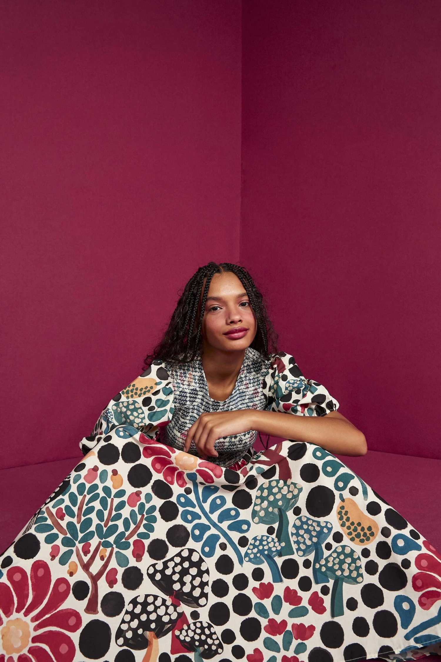 Farm Rio Mushroom Forest Organic Cotton Midi Dress 5 Farm Rio Mushroom Forest Organic Cotton Midi Dress - Image 3