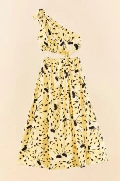 Farm Rio Yellow Bossa Banana Knot Midi Dress -Farm Rio Fashion Store 305266 06