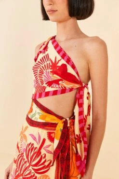 Farm Rio Forest Mixed Scarves Midi Dress -Farm Rio Fashion Store 305267 04