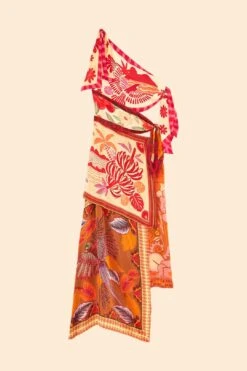 Farm Rio Forest Mixed Scarves Midi Dress -Farm Rio Fashion Store 305267 06