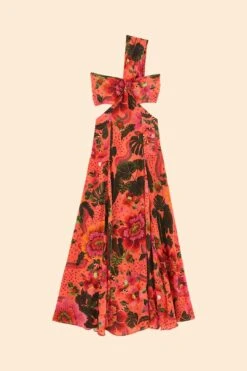 Orange Blooming Garden Maxi Dress -Farm Rio Fashion Store 305268