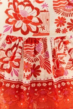 Farm Rio Off-White Rio Tiles Puff Sleeve Mini Dress -Farm Rio Fashion Store 305274 05