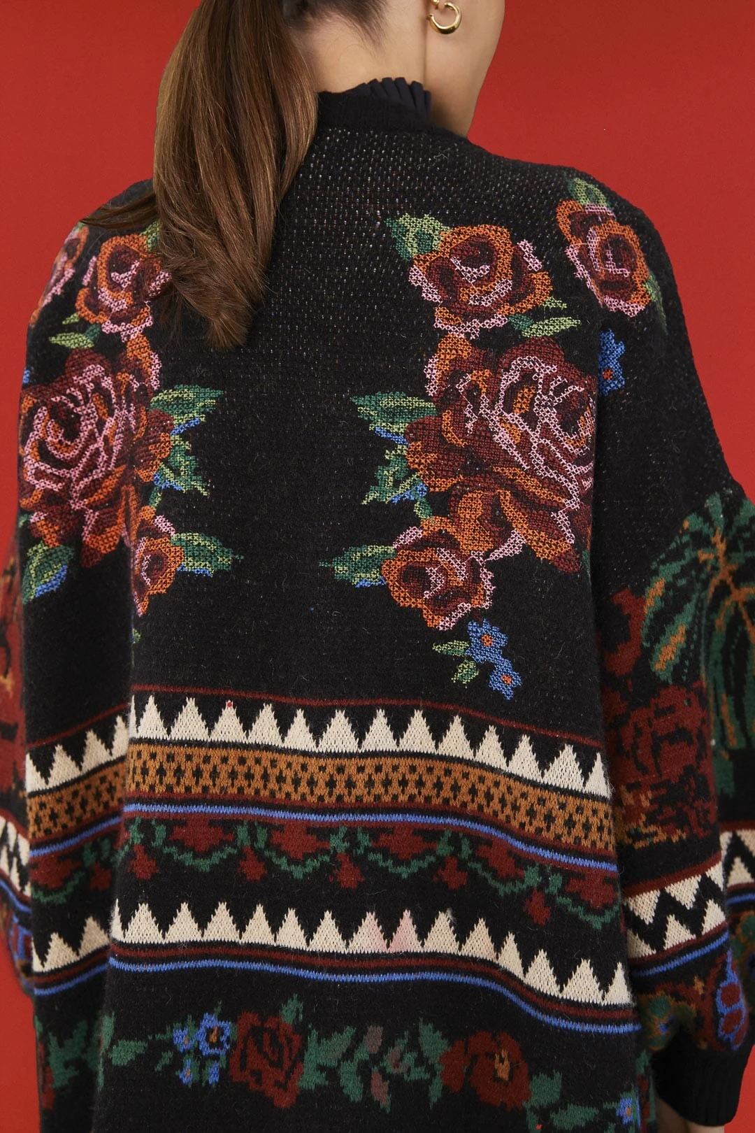 Farm Rio Black Flower Tapestry Cardigan 4 Farm Rio Black Flower Tapestry Cardigan - Image 2
