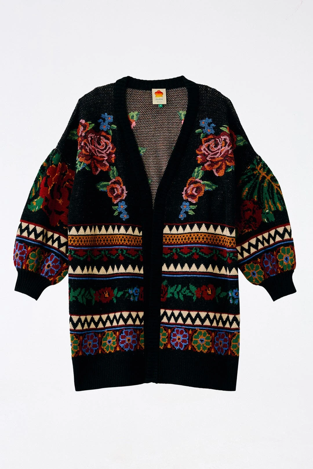 Farm Rio Black Flower Tapestry Cardigan 7 Farm Rio Black Flower Tapestry Cardigan - Image 5