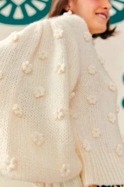 Farm Rio White Handmade Flowers Sweater 10 Farm Rio White Handmade Flowers Sweater -Farm Rio Fashion Store 305388 03