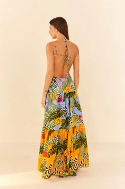 Farm Rio Mixed Striped Bananas Maxi Dress -Farm Rio Fashion Store 305797 03