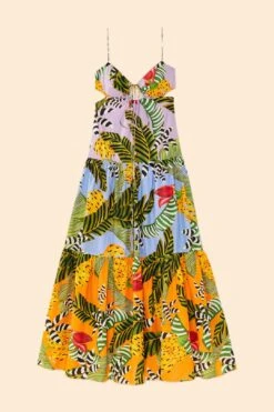 Farm Rio Mixed Striped Bananas Maxi Dress -Farm Rio Fashion Store 305797 08