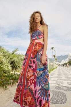 Macaw Scarf Maxi Dress