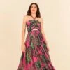 Pink Leaves Cut Out Maxi Dress -Farm Rio Fashion Store 305799 01 1