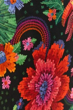 Farm Rio Black Blooming Garden Lenzing™ Ecovero™ Viscose Midi Dress -Farm Rio Fashion Store 306067 05 1