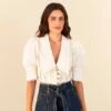Farm Rio Off-White Cropped Blouse -Farm Rio Fashion Store 306077 01