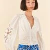 Farm Rio Off-White Lace Blouse -Farm Rio Fashion Store 306081 01