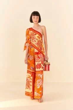 Farm Rio Forest Mixed Scarves Lenzing™ Ecovero™ Viscose Crop Top -Farm Rio Fashion Store 306093 02