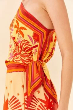 Farm Rio Forest Mixed Scarves Lenzing™ Ecovero™ Viscose Crop Top -Farm Rio Fashion Store 306093 04