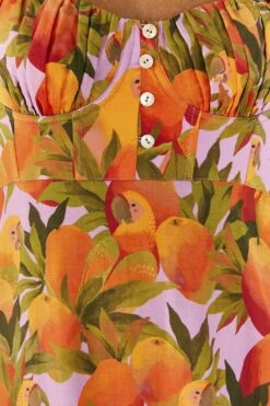 Lilac Mango Macaws Maxi Dress -Farm Rio Fashion Store 306095 05