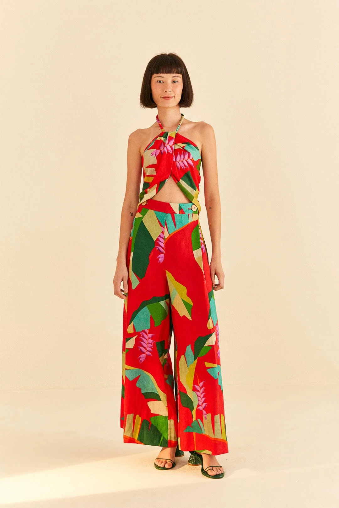 Farm Rio Red Heliconia Pants 4 Farm Rio Red Heliconia Pants - Image 2