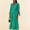 Farm Rio Green Morada Boa Guipure Dress -Farm Rio Fashion Store 306101 01