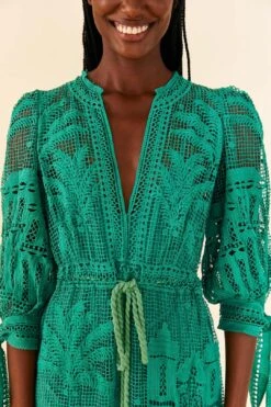 Farm Rio Green Morada Boa Guipure Dress -Farm Rio Fashion Store 306101 03