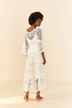 Farm Rio Off White Alucina Luz Guipire Midi Skirt 8 Farm Rio Off White Alucina Luz Guipire Midi Skirt -Farm Rio Fashion Store 306107 03