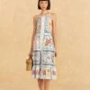Farm Rio Grandma Gift Embroidered Midi Dress -Farm Rio Fashion Store 306112 01