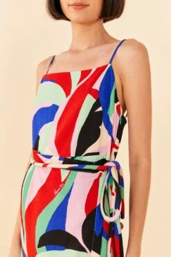 Farm Rio Colorful Monstera Mini Dress -Farm Rio Fashion Store 306137 02