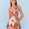 Farm Rio Pink Full Garden Mini Dress -Farm Rio Fashion Store 306138 01