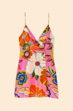 Farm Rio Pink Full Garden Mini Dress -Farm Rio Fashion Store 306138 05