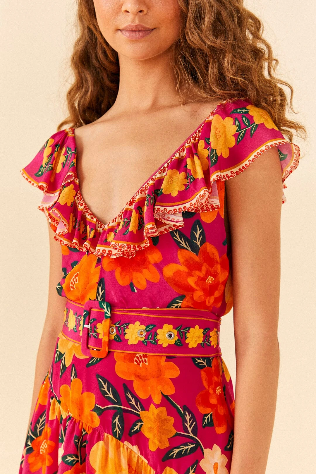 Farm Rio Pink Flowers Tapestry Mini Dress 5 Farm Rio Pink Flowers Tapestry Mini Dress - Image 3