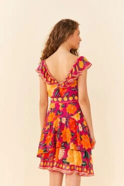Farm Rio Pink Flowers Tapestry Mini Dress 11 Farm Rio Pink Flowers Tapestry Mini Dress -Farm Rio Fashion Store 306144 04