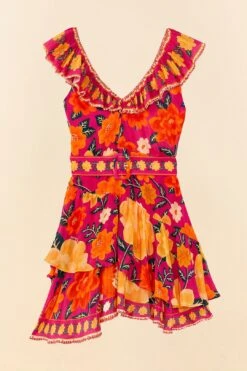 Farm Rio Pink Flowers Tapestry Mini Dress 13 Farm Rio Pink Flowers Tapestry Mini Dress -Farm Rio Fashion Store 306144 06