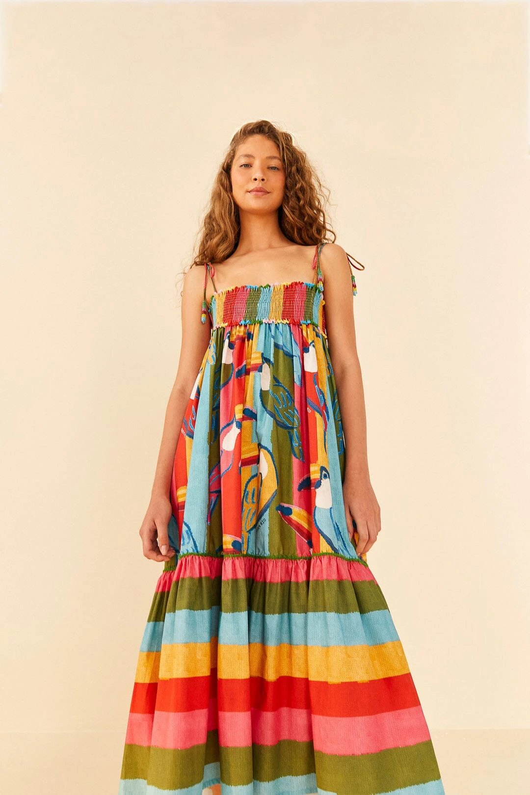 Farm Rio Wonderful Toucans Organic Cotton Midi Dress 4 Farm Rio Wonderful Toucans Organic Cotton Midi Dress - Image 2