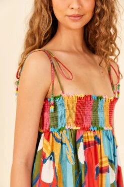 Farm Rio Wonderful Toucans Organic Cotton Midi Dress 10 Farm Rio Wonderful Toucans Organic Cotton Midi Dress -Farm Rio Fashion Store 306145 03