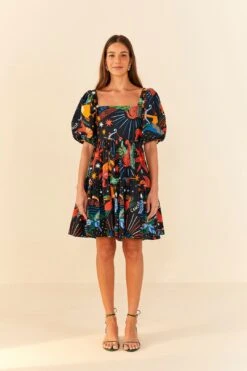 Farm Rio Zodiac Organic Cotton Mini Dress -Farm Rio Fashion Store 306150 04